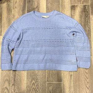 Retrod Light Blue Oversized Open-Knit Sweater